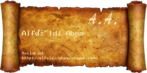 Alföldi Absa névjegykártya